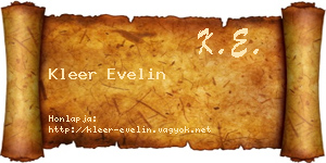 Kleer Evelin névjegykártya